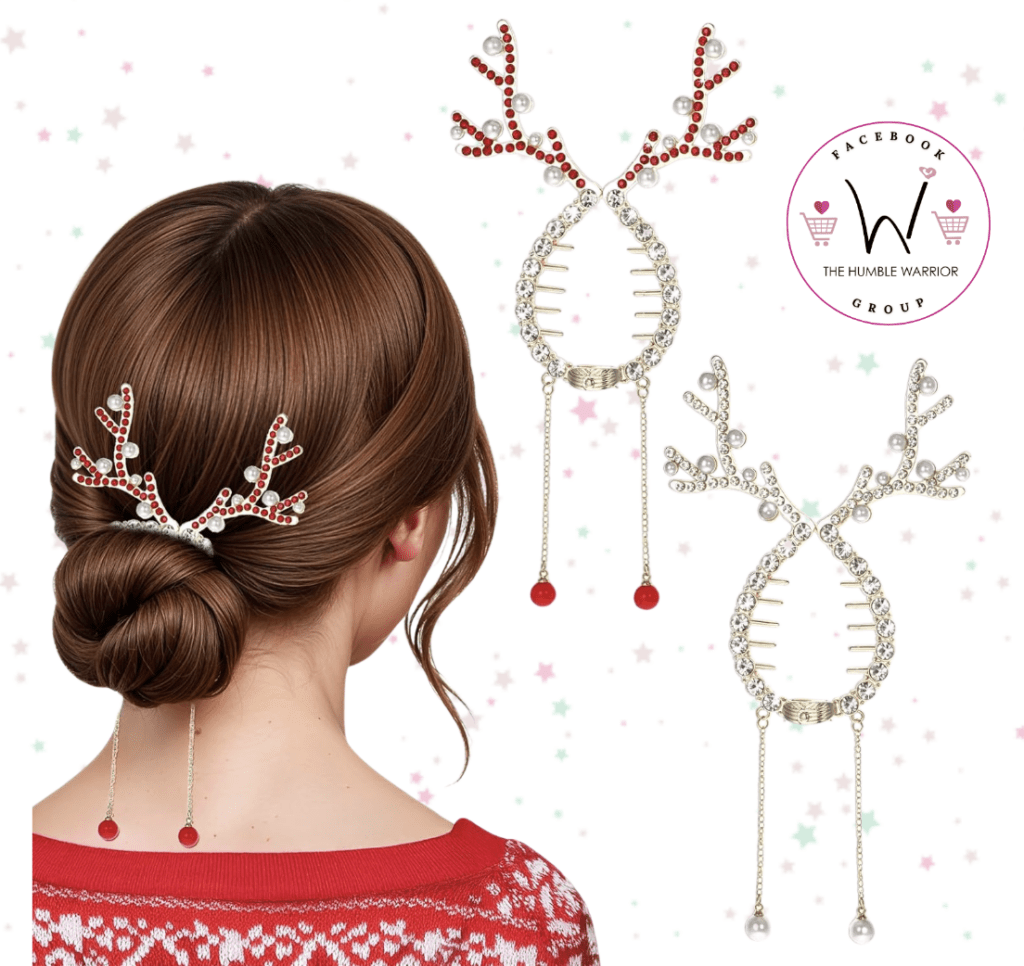 2-pack of Christmas Reindeer Ponytail Bun Holders!